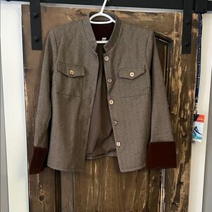Men's Brown Jacket with Button Details